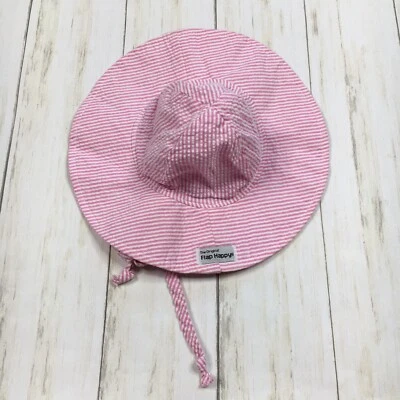 Sombrero de Natación The Original Flap Happy Infant Talla 3-6 Meses Rosa Seersucker Floppy Foto 1 de 4