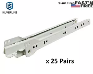 25 Pairs-Euro Drawer Slide 32mm System Epoxy Covered Glides Roller Runners - Picture 1 of 35