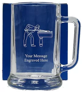 Personalised Snooker Pool Pint Glass Tankard Birthday Free Gift Box GT8 - Picture 1 of 1