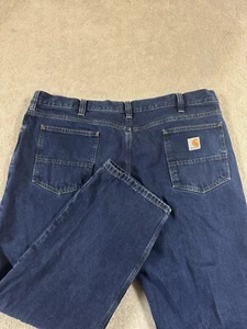 Carhartt Jeans Mens 44x30 Blue Relaxed Fit 5-Pocket Cotton Denim 104943 EUC - Picture 1 of 8