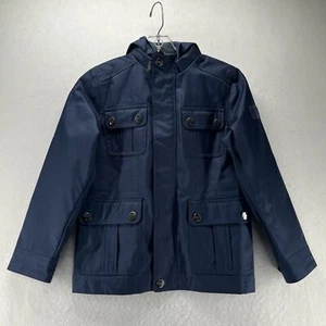 Urban Republic Jacket Boys Size 8 Utility Hoodie Full Zip Snap Long Sleeve Blue - Picture 1 of 13