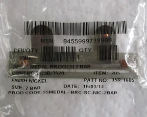 British Full Size:"2-SPACE MEDAL BROOCH BAR" (Firmin Made, in Unopened packet) - Picture 1 of 3