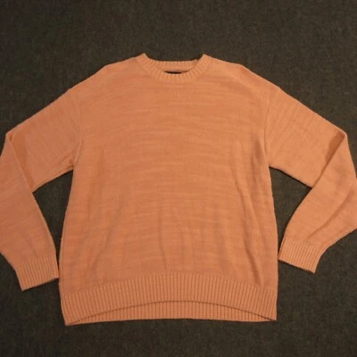 Abercrombie Fitch Sweater Top Womens Large Pink Tight Knit Long Sleeve Crew Neck - Image 1 of 4