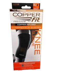 Copper Fit Freedom Copper Infused Compression Knee Sleeve - Size XL - Black - Picture 1 of 1