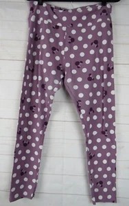 Leggings LuLaRoe TC púrpura con puntos blancos y patrón de cabeza de Minnie Mouse - Imagen 1 de 3