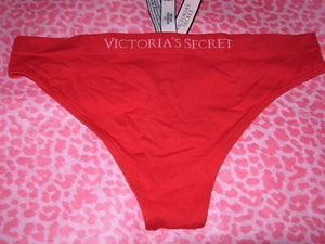 Victoria Secret Sexy Seamless Lingerie Thong Pantie Stretchy LOGO Red NWT - Picture 1 of 3