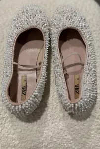 Zara Kids Pearl Flats Size 39 - Picture 1 of 5