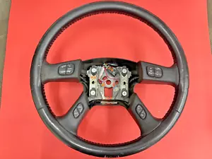 03-06 GM SILVERADO SIERRA LEATHER STEERING WHEEL W/ CRUISE & RADIO USED - Picture 1 of 14