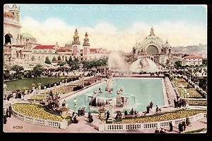 1915 South Gardens fountain PPI exposition San Francisco California postcard - Picture 1 of 2