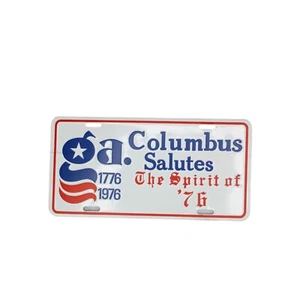 Bicentennial License Plate 1976 Columbus Georgia GA 89388 - Picture 1 of 6