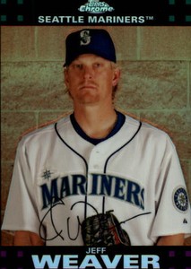 2007 Topps Chrome Refractors Los Angeles Angels Baseball Card #169 Jeff Weaver