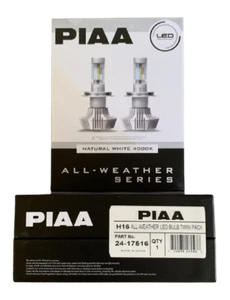 PIAA All Weather LED Headlight Bulbs NEW H16 Natural White 4000K 24-17516 Bulb - Picture 1 of 4