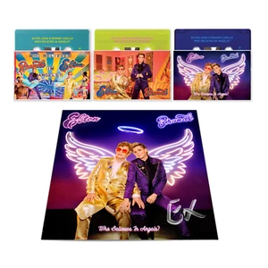 🆕️SIGNED Art Card Elton John Brandi Carlile Who Believes In Angels 3x Cassettes - Picture 1 of 3