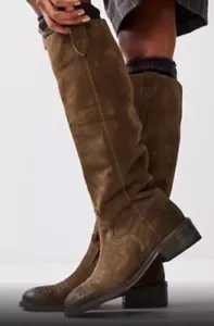 BOTA DE MONTAR FREE PEOPLE 37 EU 6.5 US ARYA NUEVA EN CUERO VERDE OLIVA - Imagen 1 de 10