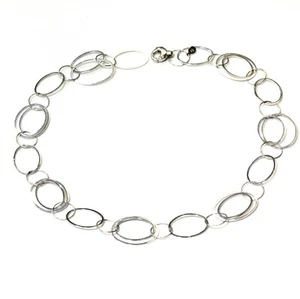 Collar de cadena de eslabones de lujo de oro blanco de 14k 18,84 mm 12,9 g Estate 18" - Imagen 1 de 8