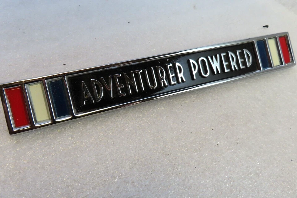 RARE NOS OEM 1959 Adventurer  Powered emblem badge Desoto Firesweep Fireflite - Image 1 of 4