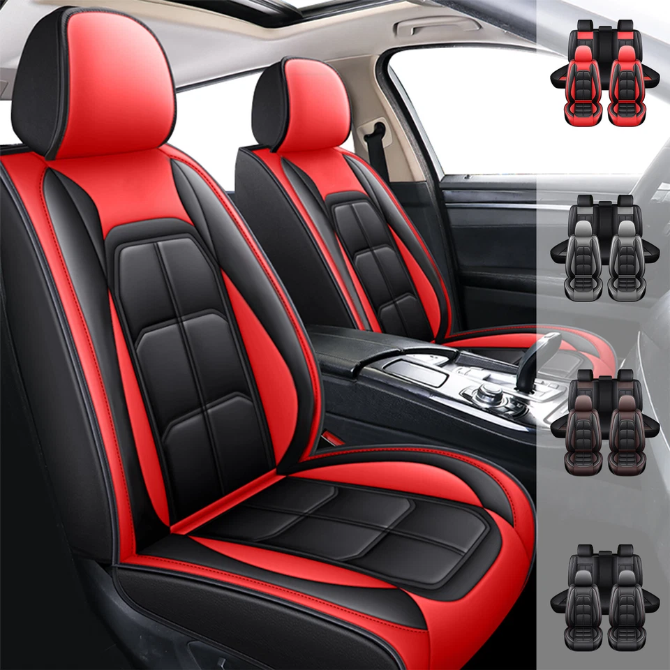 For Kia Soul Seltos 2003-2026 PU Leather Car 5 Seat Covers Front & Rear Cushion Foto 1 de 4