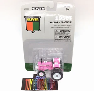 ERTL Pink OLIVER 1950T Tractor W/ Rear Duals 1/64 Die-Cast Metal Replica Sealed - Picture 1 of 11
