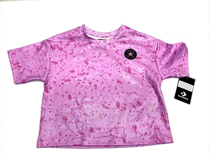 Camiseta recortada rosa Converse Chuck Taylor juvenil niña pequeña top - Imagen 1 de 3