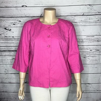 Cárdigan Chaqueta Bolero 100% Algodón Bordado Rosa Talla 18 Colección JM Nuevo con Etiquetas Foto 1 de 4