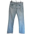 Helmut Lang 2004 Faded Blue Denim Low Waist Boot Cut 7 Pocket Jeans Size 29