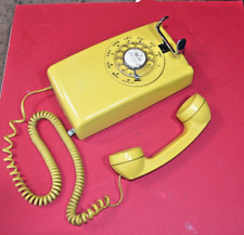 Vintage Western Electric Bell System Yellow 554 BMP Rotary Wall Phone Untested