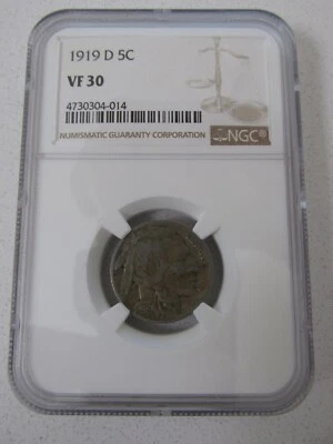 1919-D Buffalo Nickel NGC VF30 - Image 1 of 4