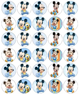 Mickey Mouse Baby x 30 Cupcake Toppers Oblea Comestible Papel Hada Pastel Toppers - Imagen 1 de 3