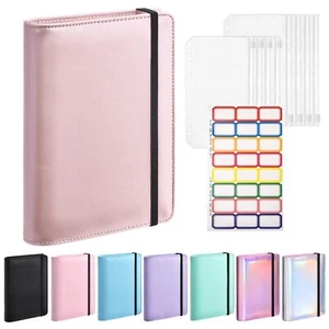 A6 Budget Binder with Cash Envelopes PU Leather Refillable Notebook Binder Lo... - Picture 1 of 7