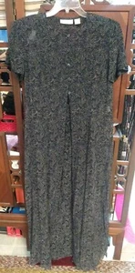 VINTAGE DANA BUCHMAN SIZE 12 SEMI SHEER 100% SILK V Neck Dress - Picture 1 of 5