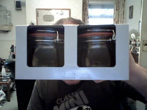 KIRKTON HOUSE 2 PACK CLIP LID GLASS JARS BIRTHDAY CHRISTMAS FOOD STORAGE - Picture 1 of 1