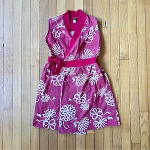 Tea Collection Red Asian Floral Cotton Wrap Sleeveless Sundress 12 - Picture 1 of 6