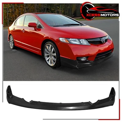 Fits 09-11 Honda Civic Sedan Front Bumper Lip Chin Spoiler PU - Js Racing Style — 第 1/4 张图片