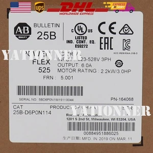 2022 AB 25B-D6P0N114 Powerflex 525/A PLC AC Drive 2,2 kW 3 HP 480 V AC 25BD6P0N114 - Foto 1 di 4