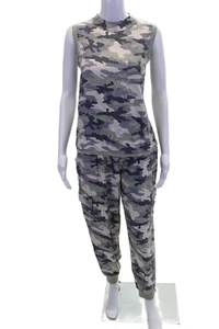 Fate Womens 2 Piece Camouflage Cargo Joggers Tank Top Set Green Gray Size L - Picture 1 of 9