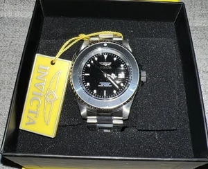Invicta Mens 40mm PRO DIVER Automatic Date Black/Silver Tone 200m Bracelet Watch - Picture 1 of 11