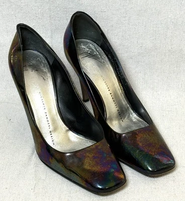 Zapatos de tacón Giuseppe Zanotti diseño iridiscente punta redonda talla 37 EE. UU. 6,5-7 Foto 1 de 4