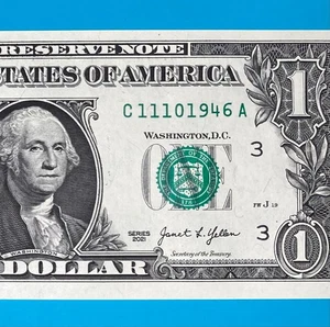 November 10, 1946 (C 11101946 A) BIRTHDAY Note $1 One Dollar Bill *UNC* - Picture 1 of 4