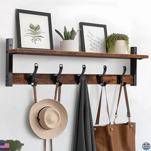 Tatub 29" Rustikale Garderobe Wandhalterung mit Ablage, Eingang Wandhaken mit - Bild 1 von 6