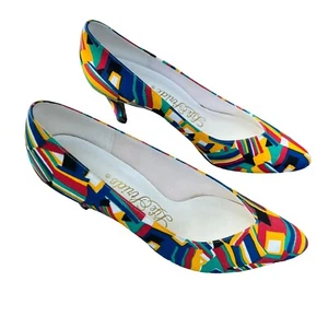 Vintage 80er Jahre Colorblock Schuhe Heels Life Stride Pumps Größe 7,5 NEU Kostüm - Bild 1 von 10