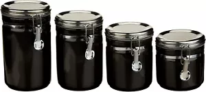 Anchor Home Collection 4-Piece Ceramic Canister Set - Black - Picture 1 of 1