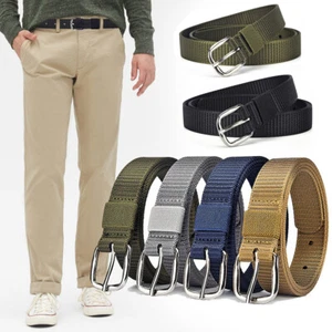 Work Buckle Tactical Quick Release Men Army Webbing Nylon Military Waist Belt - Picture 1 of 26