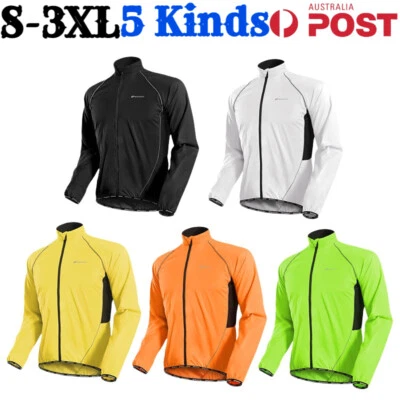 Men Cycling Clothes MTB Bike Coat Boy Long Sleeve Zipper Jacket Windproof Jersey - Image 1 of 4
