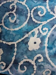 Batik Quilting Fabric 4 yards Swirls on Blue