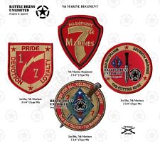 7th Marine Regiment 1st 2nd 3rd Battalion 7th Marines Patch (MCCU)