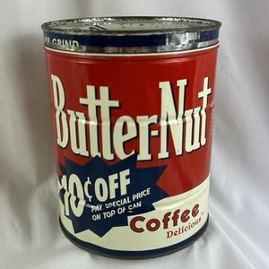 Vintage Butter Nut Coffee Can 2lb Tin Lid Regular Grind 10c Special - Picture 1 of 7