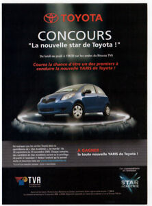 2005 TOYOTA Yaris Vintage Original Print AD | Blue car Star Academie Contest Qc