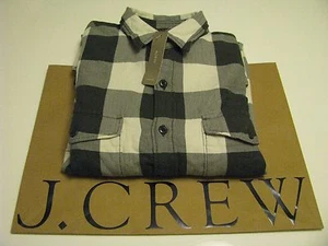 CAMISA DE FRANELA ESPIGA J.CREW NUEVA CON ETIQUETAS A CUADROS BÚFALO / Carbón Polvoriento / Pequeña - Imagen 1 de 9