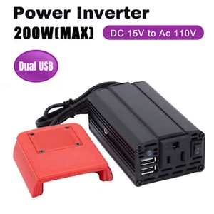 Nuevo inversor de potencia para batería Milwaukee 18V a CA 110V/200W onda sinusoidal modificada - Imagen 1 de 10