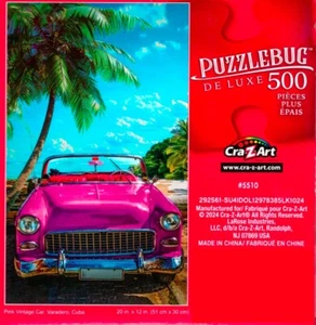 Pink Vintage Car, Varadero, Cuba - 500 Pieces Deluxe Jigsaw Puzzle - Picture 1 of 1